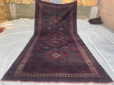 4.8 x 9.7 ft Vintage Afghan Hand-Knotted Wool Rug Tribal Oriental Rare Carpet - Image 1 of 4