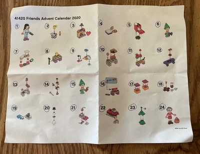 Used Lego Friends Advent Calendar Year 2020 Set 41420 Complete  No Box - Image 1 of 2