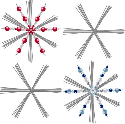 24 piezas de formas de alambre de copo de nieve de Navidad para hacer joyas hágalo usted mismo, envolver, fiesta, Foto 1 de 4