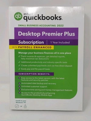 Intuit QuickBooks Desktop Premier Plus w/Payroll 2022 Accounting Software NEW - Image 1 of 4