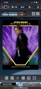 DIGITAL Star Wars Card Trader Masterwork 2024 Anakin Skywalker Chrome Purple - Picture 1 of 2