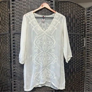 Victoria’s Secret white embroidered tunic small medium flowy lightweight - Picture 1 of 6
