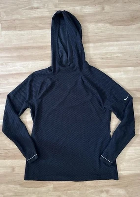 Nike Pro Dri-FIT Thermal Hoodie Black Waffle Long Sleeve Pullover Men’s Large - Image 1 of 4