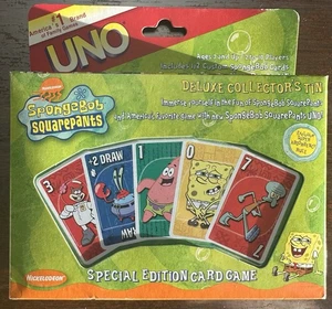 SpongeBob Square Pants UNO Special Edition Card Game w/ Tin Vintage 2001 New - Picture 1 of 2