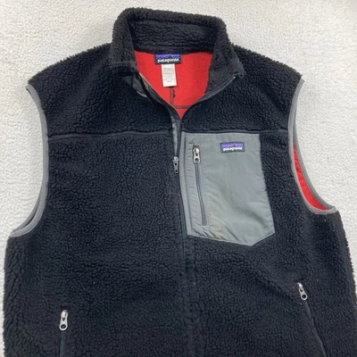 Chaleco Patagonia Hombres Grande Negro Rojo Clásico Retro X Pila Profunda Vellón Sherpa 23047 Foto 1 de 4