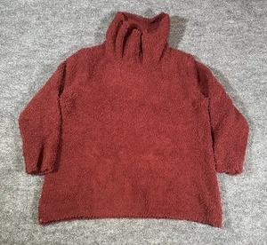 Barefoot Dreams Medium kuscheliger schicker Wasserfallausschnitt Pullover Pulli rot neu mit Etikett - Bild 1 von 9