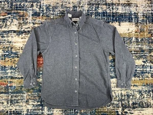 Vtg LL Bean Chamois Cloth Button Up Shirt Women's Sz XS Reg Gray USA Made DK81 - Picture 1 of 16