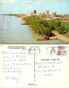 Cartolina Skyline di Baton Rouge LA sul fiume Mississippi - Foto 1 di 1