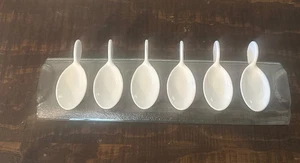 Pier 1 Imports Tasting Party 7-Piece Set - 6 Ceramic Spoons 1 Glass Tray EUC - Picture 1 of 9