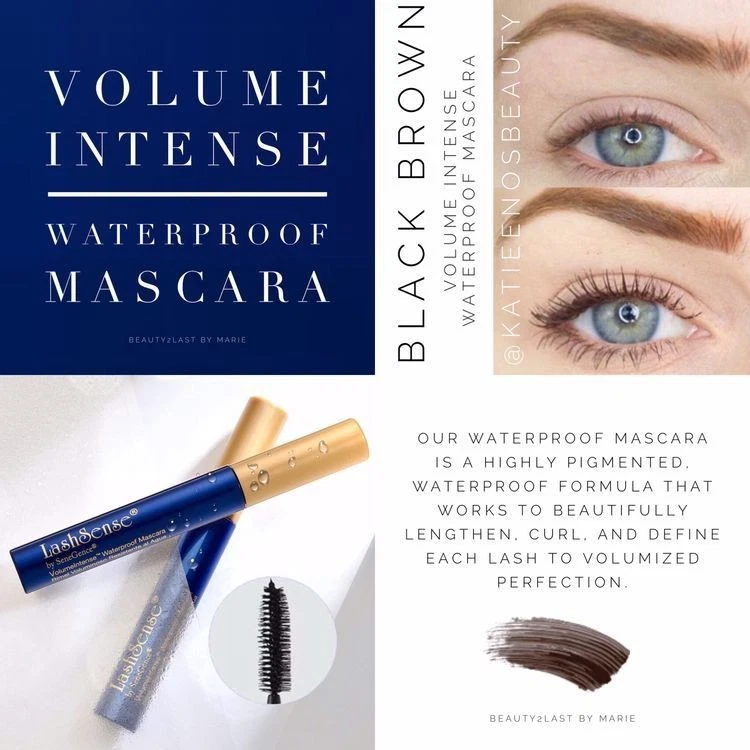 💌 Black Brown WATERPROOF LASHSENSE VolumeIntense MASCARA SeneGence NEW/SEALED - Image 1 of 1
