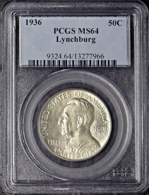 1936 Lynchburg Commemorative Half Dollar - PCGS MS64 - ✪COINGIANTS✪ - Image 1 of 2