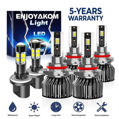 Para Chevrolet Trailblazer 2002-2009 6x Bombillas LED Luz antiniebla de haz alto bajo Foto 1 de 4