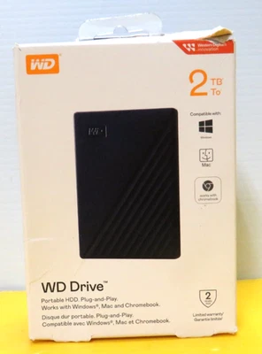 Western Digital WD External 2TB Hard Drive for Chromebook  & Mac NEW - Image 1 of 4