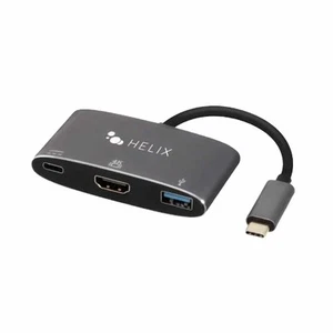Helix/Retrak 3-in-1 USB-C Adapter with USB-A HDMI and USB-C Ports Black Adapters - Photo 1 sur 2