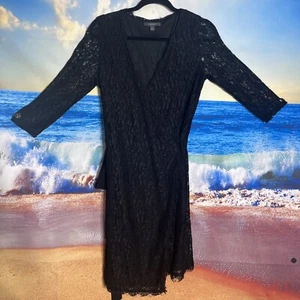 Esprit Black Lace Wrap Dress. Size 10.#R - Picture 1 of 15