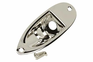 Strat Jackplate für Gitarre - Nickel mit Schrauben - Bild 1 von 2