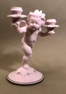 Vintage Hutschenreuther Karl Tutter (Signed) Porcelain Cherub Candle Holder - Picture 1 of 5