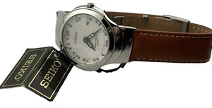 Neu Seiko Unisex Uhr Premier 100M braunes Lederband muss zurück ersetzt werden - Bild 1 von 10