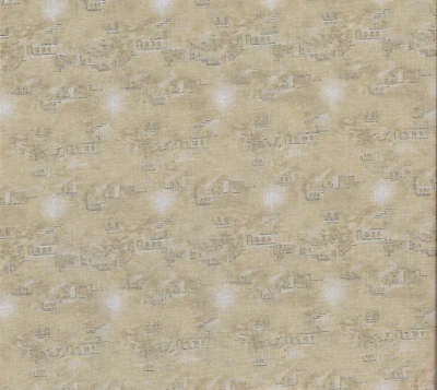 BOLT END Away in a Manger City Night Cream Star Bethlehem Metallic Fabric 1/4 YD - Image 1 of 4
