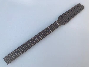 12-saitiger E-Gitarrenhals Zebraholz Zingana 25,5 Zoll 21 Bünde zum Selbermachen Gitarre - Bild 1 von 8