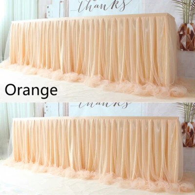 1M Tulle Candy Table Cloth Cover Tutu table Skirt Wedding Anniversary Decor Cute - Image 1 of 4