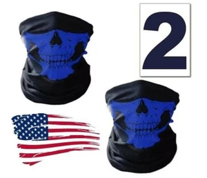2 Skelett Geist Schädel Gesichtsmaske Biker Sturmhaube Kostüm Spiel - Bild 1 von 3