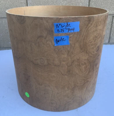 Gretsch Vintage Raw Walnut Burl 13" x 11.75" Unfinished Tom Drum Shell - Image 1 of 4