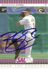 2006 Delmarva Shorebirds BRANDON ERBE Signed Card autograph orioles RC