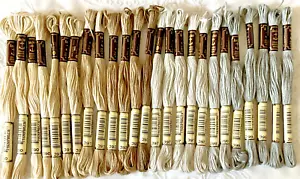 Anchor Stranded Sticktwist Mouline Cotton Floss Lot of 25 Gray Creams Series 390 - Picture 1 of 4