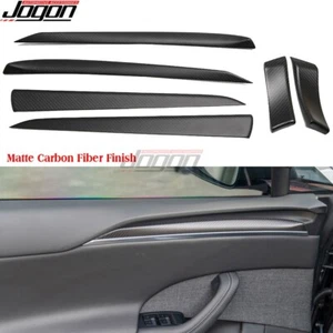 Kit de rayas de panel de puerta interior de fibra de carbono para Tesla Modelo S a cuadros 2021 2022-24 - Imagen 1 de 12