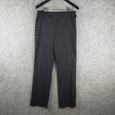 DKNY Pantalones Mujer 8 Gris Vestido Pantalones Rayas Pierna Recta Oficina NUEVO 9055 Foto 1 de 4