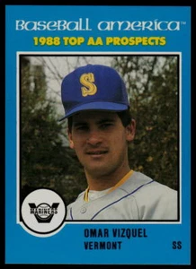 1988 Best Baseball America AA Top Prospects Omar Vizquel Vermont Mariners - Bild 1 von 2