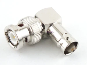 BNC Male to BNC Female Coax Adapter Connector 90 Degree - USA Ham Radio Seller - Picture 1 of 1