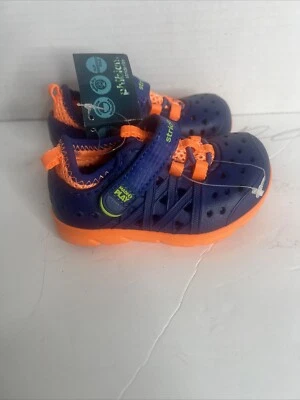 Stride Rite Made 2 Play Phibian Sneaker Sandal Water Shoes Blue/Orange Size 4 - Image 1 of 4