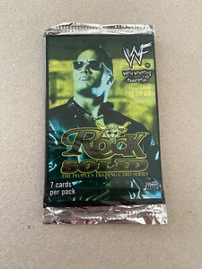 WWF WWE 2000 ROCK SOLID THE PEOPLE TRADING CARDS SEALED PACKET UNOPENED STANDING
