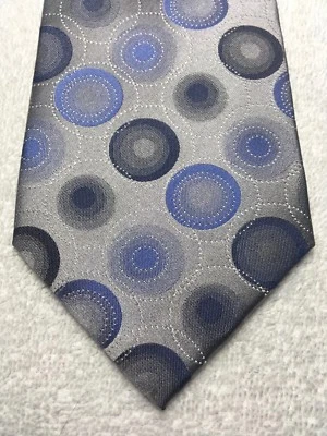 范海森男式灰色领带蓝色 3.75 X 60 全新带标签 — 第 1/4 张图片