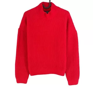 VERO MODA Mujer Rojo Kaia Acanalado Alto Suéter Cuello Talla M - Imagen 1 de 10