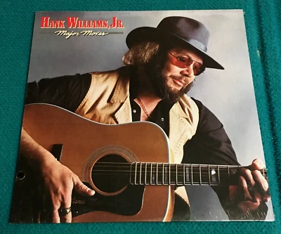 Sealed : HANK WILLIAMS JR. "Major Moves" VINYL LP @ Outlaw Country 1984 - Image 1 of 3