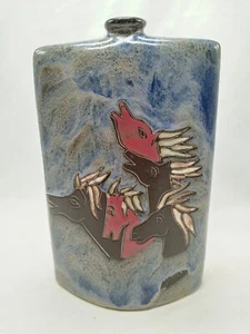 Mara Signed Limited Ed. Decanter/Vase,  Horses, Folk Art, Pottery Mexico - Picture 1 of 6