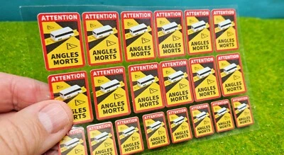 1:12 - 20 Stück Set Angles Morts - toter Winkel Aufkleber Sticker LKW Truck RC - Bild 1 von 4