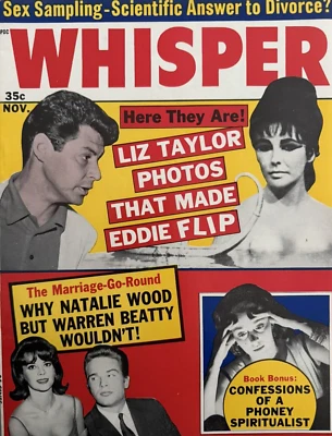 Vintage Magazine Whisper Liz Taylor Natalie Wood Gossip Cheesecake Pulp 1962 - Image 1 of 4