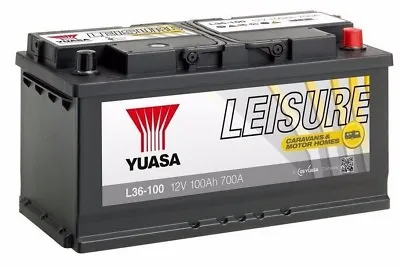 Batterie Décharge Lente Camping Car Bateau Yuasa L36-100 12v 100ah 353x175x190mm • 139€