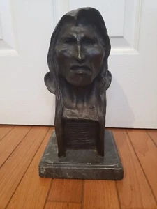 vintage Frederic Remington Savage bronze bust sculpture - Picture 1 of 6