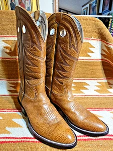 Jose Sanchez Working Cowboy Boots Sz10 Men's Buckaroo Speckled Tan/Brown Western - Picture 1 of 17