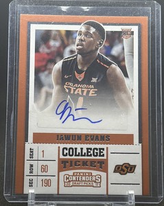 JAWUN EVANS NCAA OSU 2017 Panini Contenders Draft RC Rookie Auto #81 Card