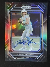 2022 JUSTIN HERBERT Panini Chronicles PRIZM BLACK PB-5 Auto Card LA Chargers NFL