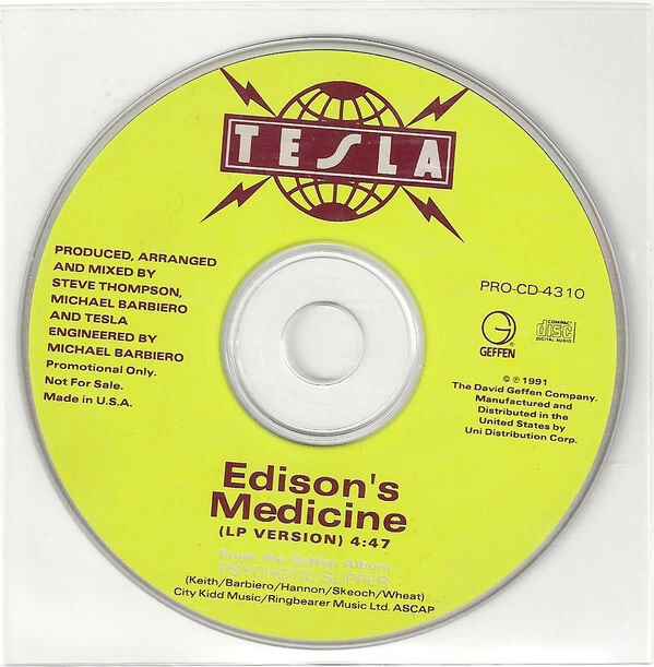 Tesla - Edison's Medicine (CD, Single, Promo) Foto 1 de 1