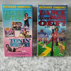 Richard Simmons 2 VHS New/Sealed -Tonin' Uptown/Downtown - Dance Your Pants Off - Picture 1 of 9