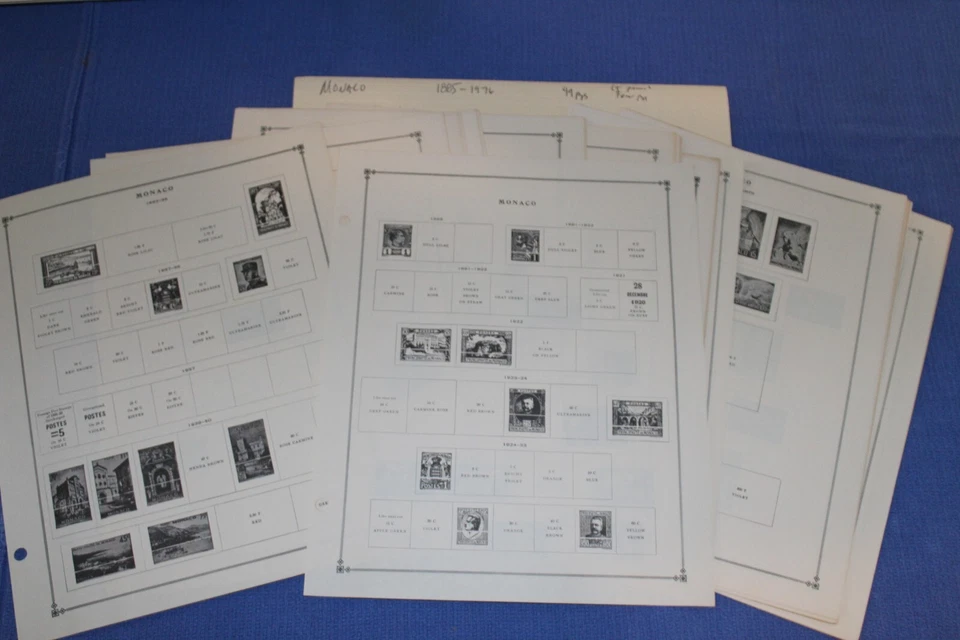 49-страничный альбом международных марок Монако со Скоттом 1885–1976 гг. марки BlueLake в хорошем состоянии - Изображение 1 из 1