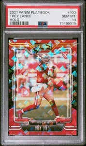 TREY LANCE 2021 PANINI PLAYBOOK RC LOGO SHIELD CASE HIT PSA 10 SSP POP 9 49ers